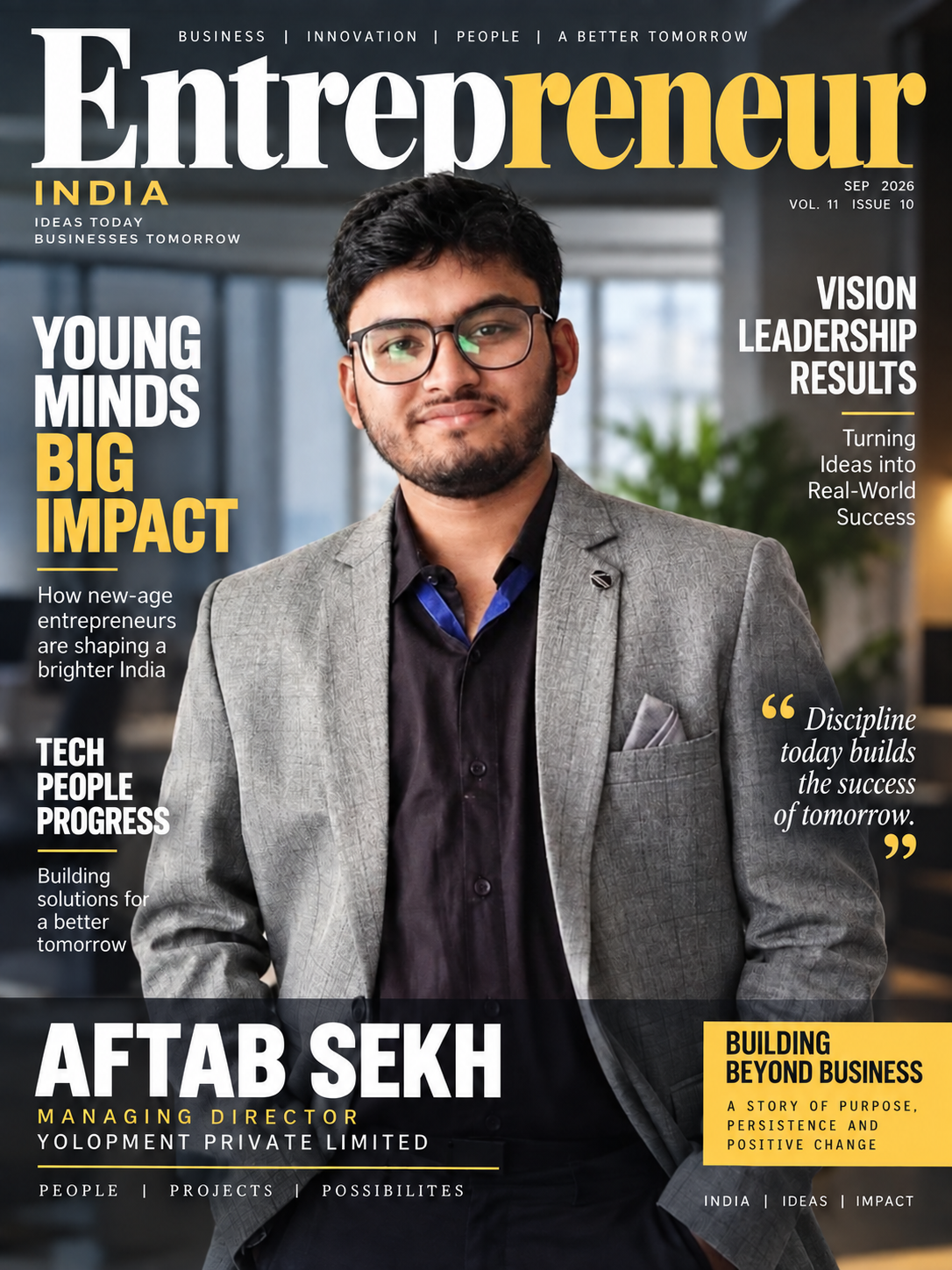 BUILDING BEYOND BUSINESS The Journey of Aftab Sekh — Managing Director, Yolopment Private Limited